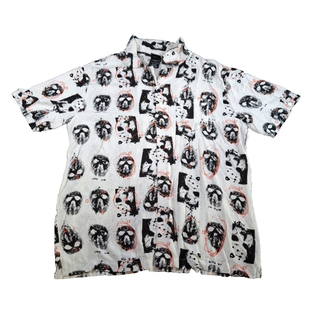 FRIDAY THE 13TH JASON LIGHTWEIGHT BUTTON UP XL HAWAIIAN MENS SHIRT